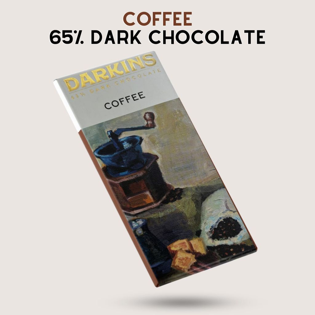 DARKINS Dark Chocolate | 65% Coffee | 55% Single Origin | Gluten-free | Hand Crafted Chocolate | Chocolates Bar | Pack Of 2 view 2