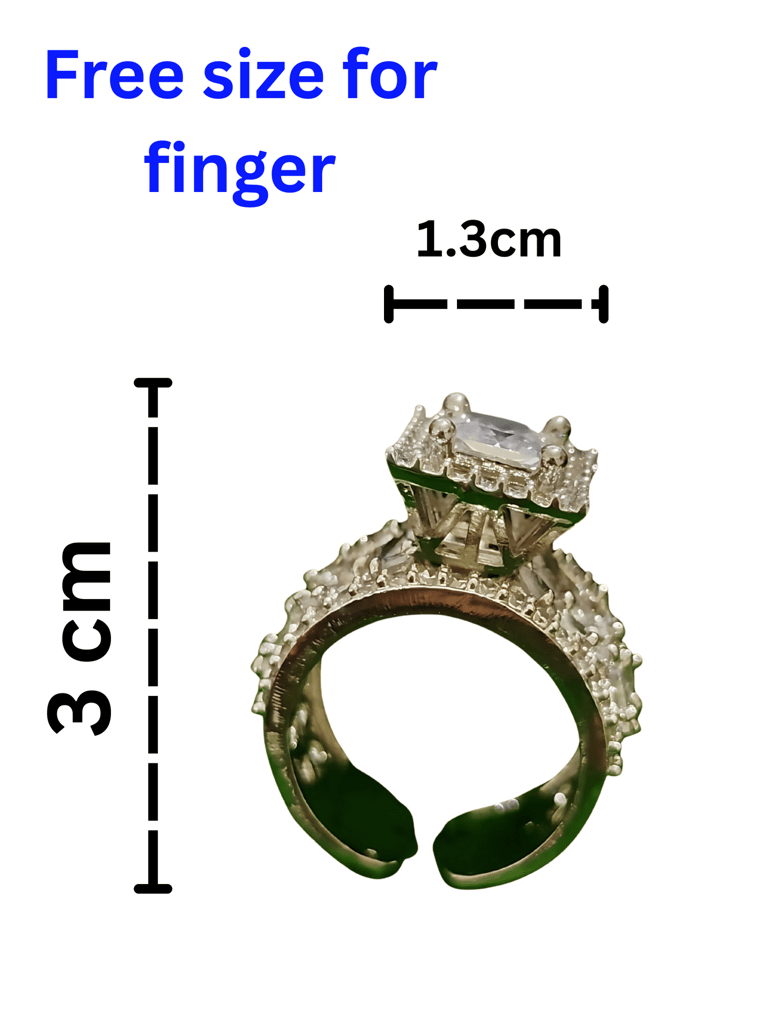 Elegant Sterling Silver Ring with Sparkling Gemstones view 2