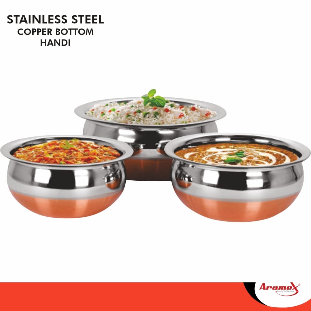 Aramex Copper Handi Pack of 3 [300ml, 500ml, 700ml] view 2