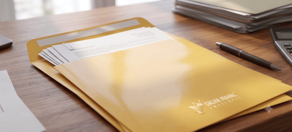 14 x 10 Inch Yellow Laminated Envelope 90 GSM - Jumbo Yellow Laminated Envelope for Heavy Use view 2