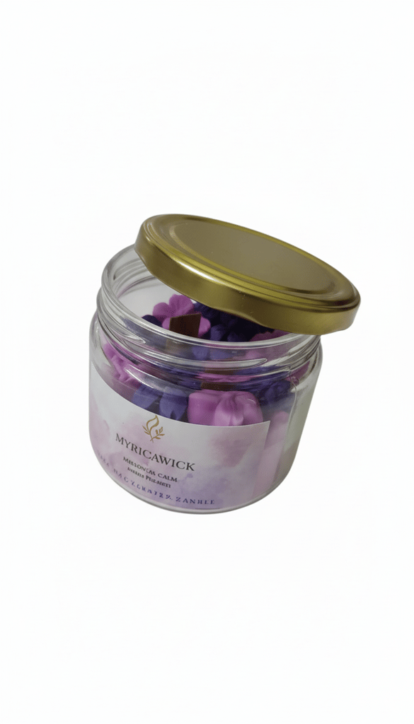 Shakura lavenders Scented soy Candle in Glass Jar view 2
