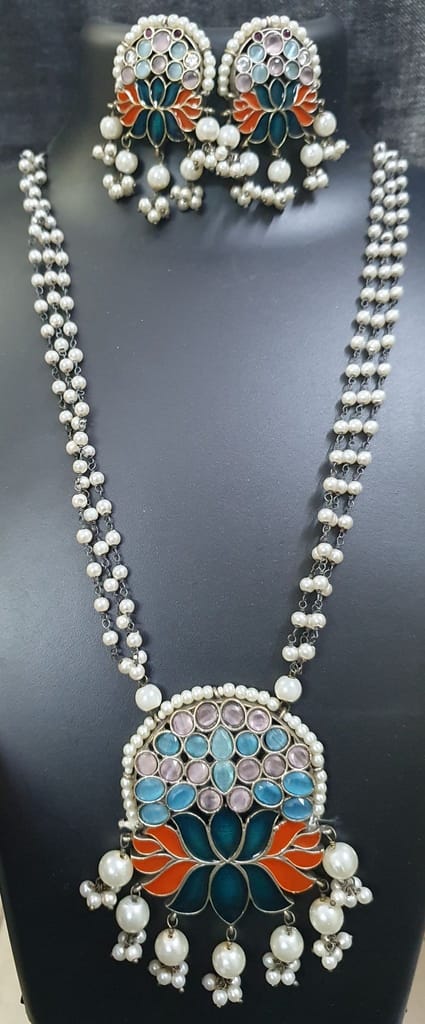 German Silver Oxidized Beautiful Necklace view 2
