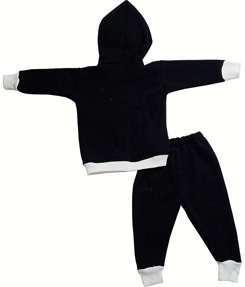 harshvardhanmart.com Pack of 1 Boys Fleece Tracksuit ( Black ) view 2
