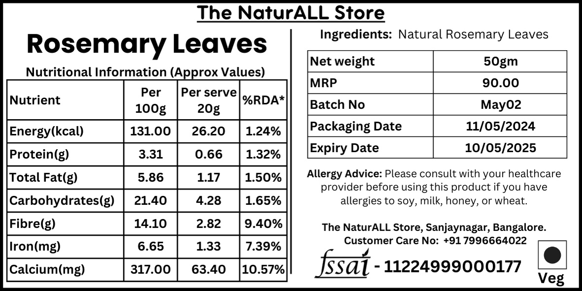 NutriEarth Rose Mary Leaves 50 Gms view 2