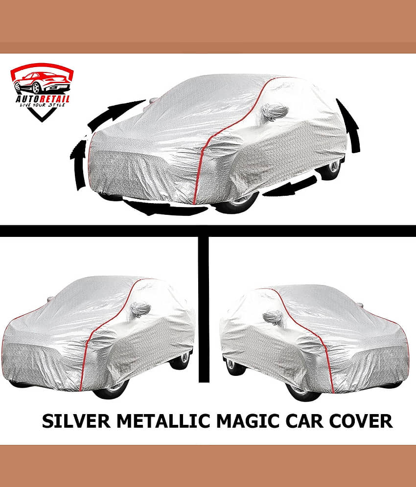 AutoRetail Car Body Cover for Maruti Suzuki WagonR Stingray With Mirror Pocket ( Pack of 1 ) , Silver view 2