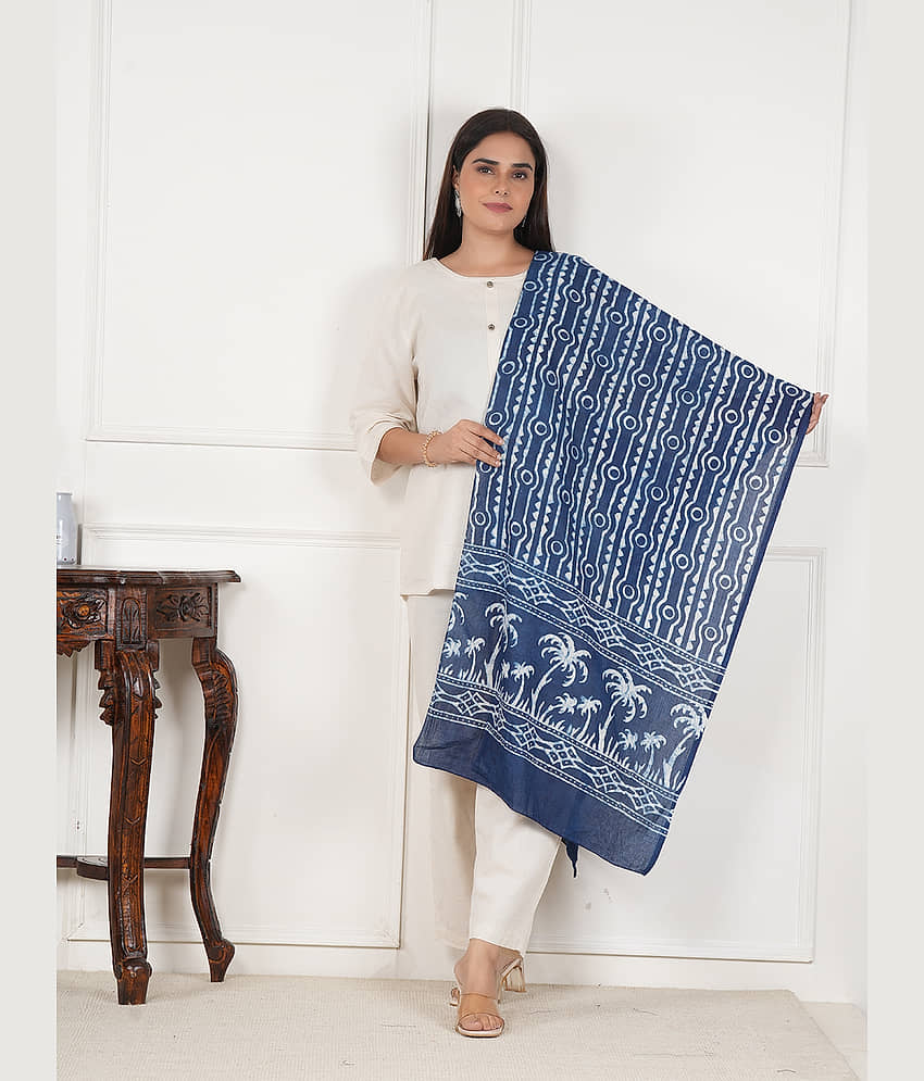 Style 98 Blue Cotton Blend Women's Stole ( Pack of 1 ) view 2