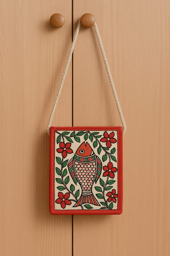 Fish Motif Hand-Painted Sling Bag view 2