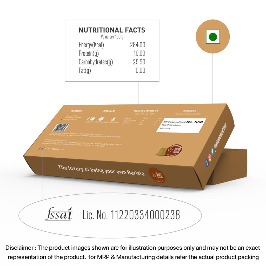 Monsoon Malabar Espresso Pods - Intensity 6/10 | Nespresso Compatible | Light/Cinnamon Roast | AA+ Grade Beans | Premium Aluminum Capsules view 2