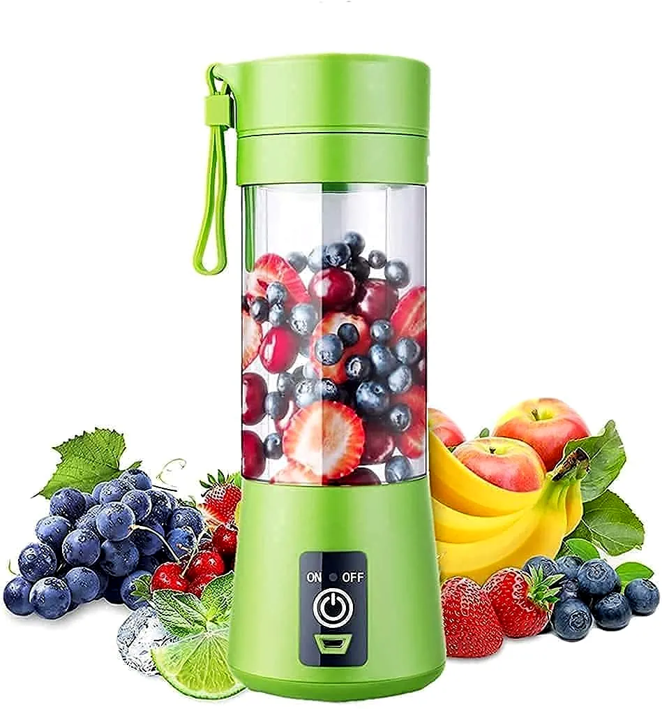 Portable 6-Blade Juicer Blender with Built-In Jar Juice Mixer Bottle, USB Rechargeable Personal Size Juicer Grinder for Juices, Kitchen Appliance for Milk Shakes (Multi Colour) (colour - multi) by Ruhi Import Store
