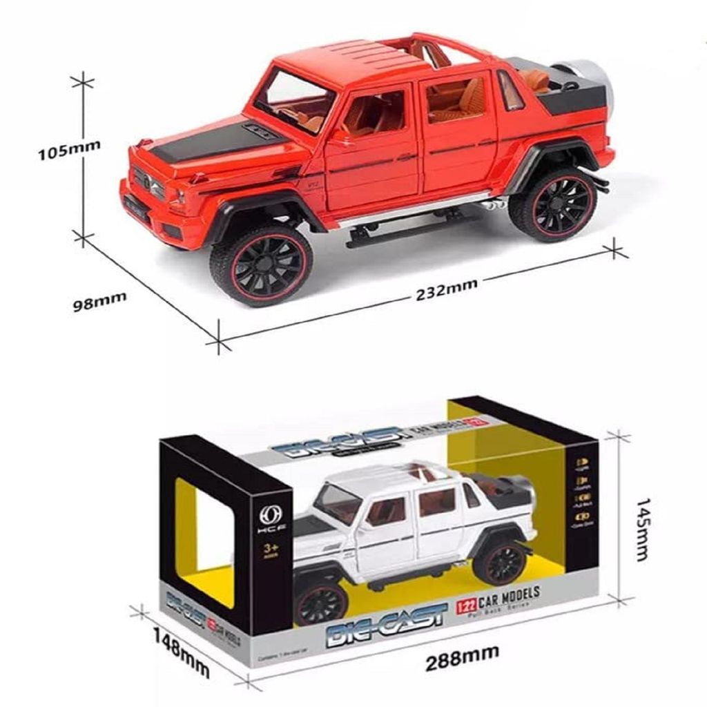 KTRS ENTERPRISE 1:22 Scale Die-Cast G_Wagon 4x4 Wagon Car Model with Openable Doors and Pull Back Action Glowing Headlights Tail Lights | Birtday Gifts(3 Years & Up)(Pack of 1)(Colors as Per Stock) view 2