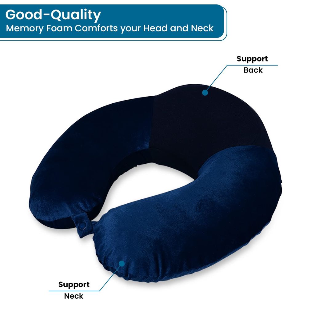 Sleepsia Velvet Memory Foam Neck Raised Travel Pillow Multipurpose, Comfortable Raised Travel Pillow Great for Road Trips and Flights view 2