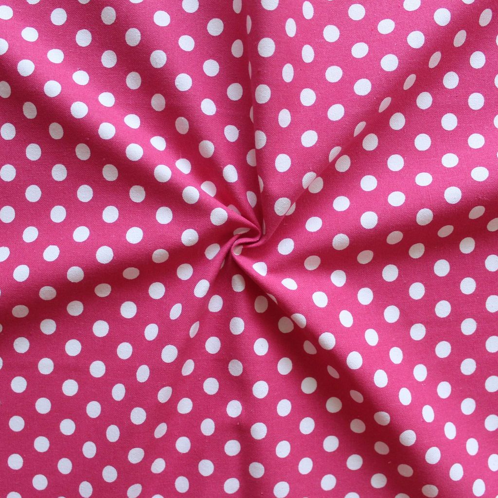 AIRWILL 100% Cotton Polka Pattern 2 Seater Square Table Cover Sized, 36x36 inches (Pink, Pack of 1) view 2
