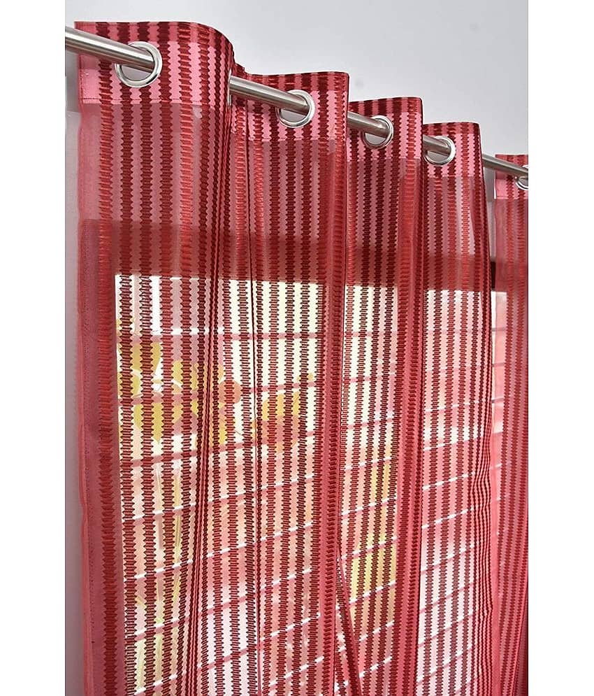 Panipat Textile Hub Others Semi-Transparent Eyelet Window Curtain 7 ft Single -White view 2