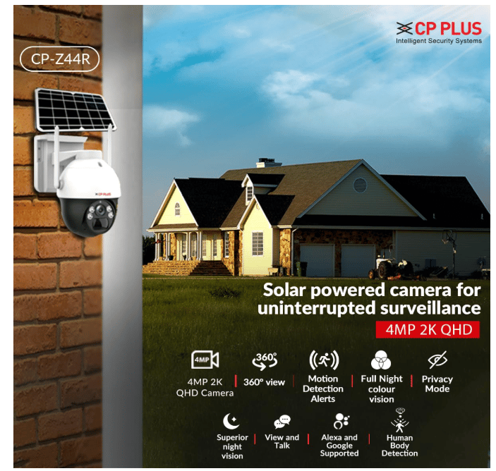 CP_Plus 4MP 2K QHD 4G Outdoor PT Solar Camera | Built-in Battery Support | Two Way Talk | PIR Motion Detection Alerts | Full Color Night Vision | SD Card (Up to 256 GB) CP-Z44R view 2