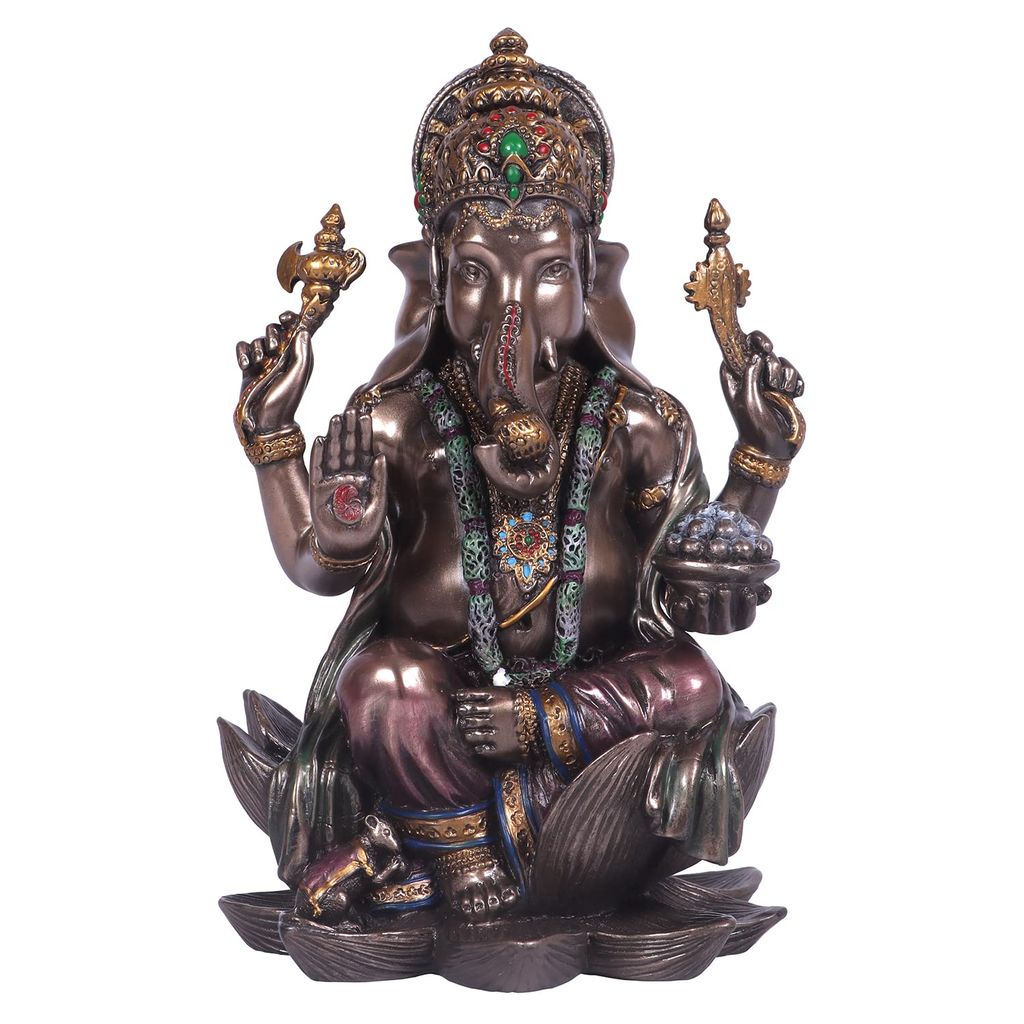 Craftlayout Resin Ganesha Statue with Bronze Finish 7 Inch view 2