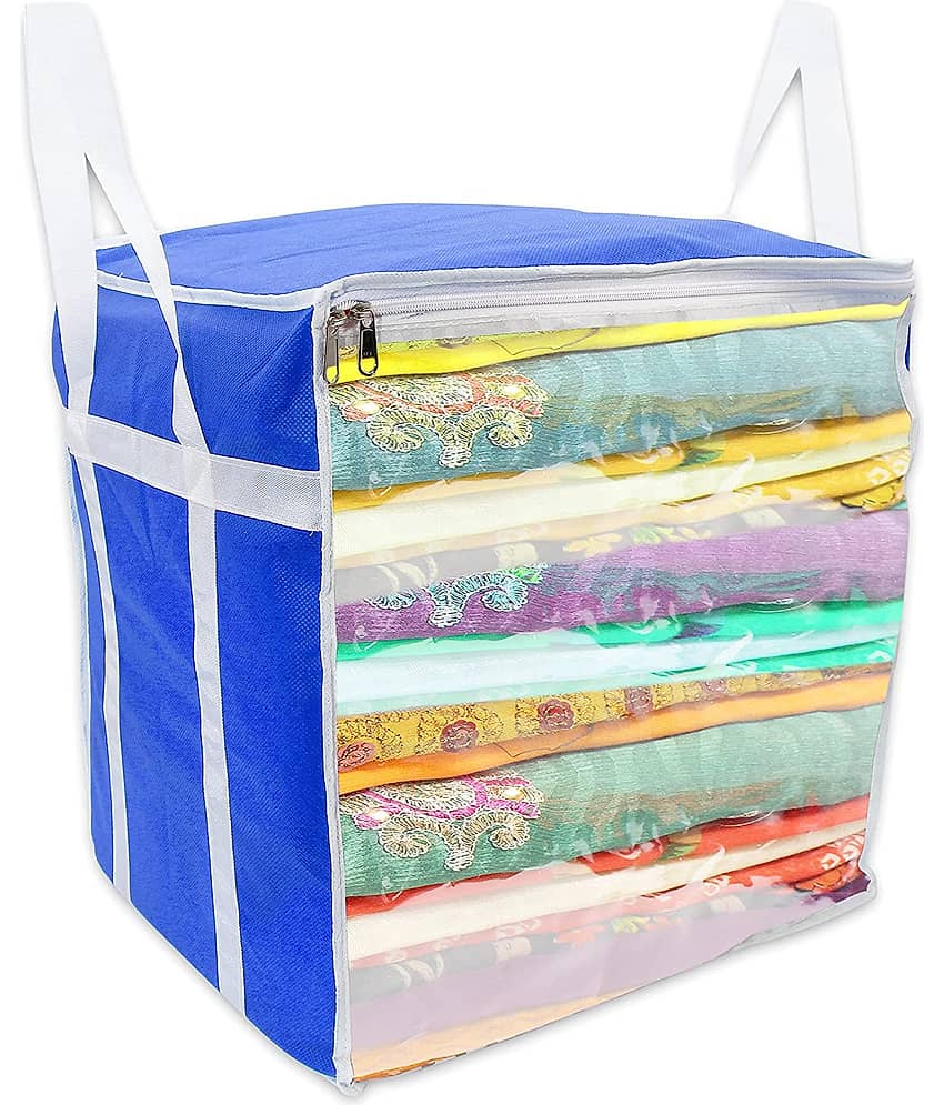 Sh Nasima L Saree Cover / sari organizer with handles and transparent front ( 15*12*15 In),(Pack of 2) view 2
