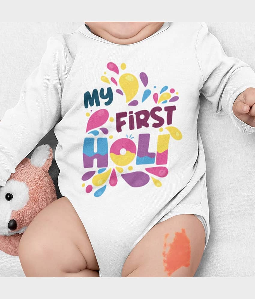 Bonorganik Pack of 1 Unisex for Baby Cotton Bodysuit ( White ) view 2