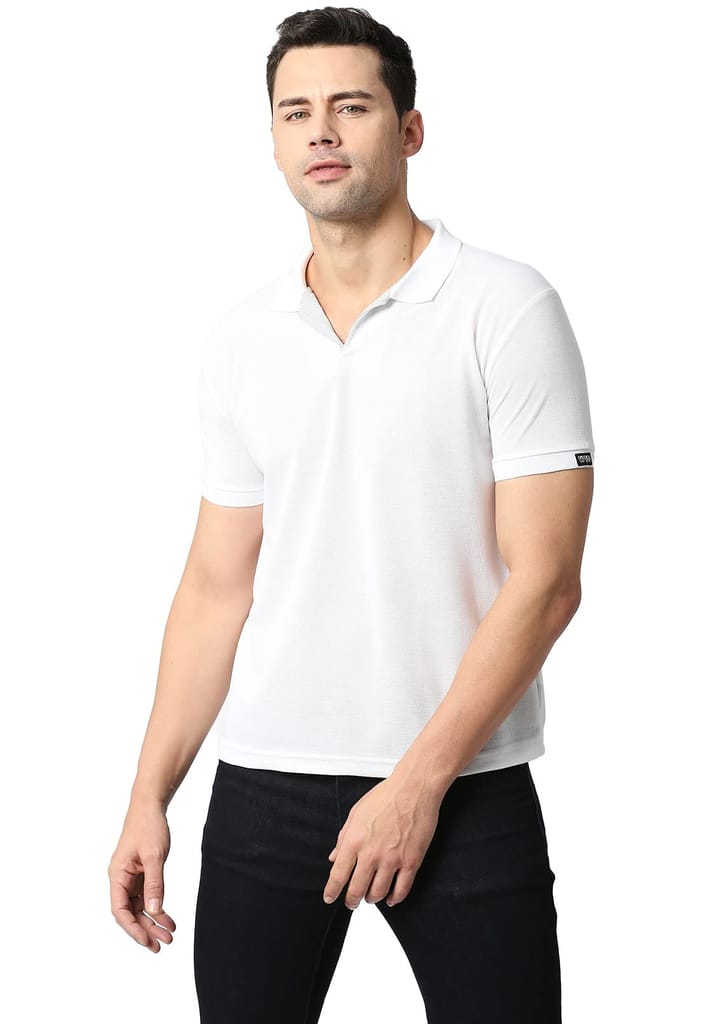 Men's Regular Fit Polo Neck Half Sleeve Solid Casual T-Shirt | Polo T-Shirt for Men view 2
