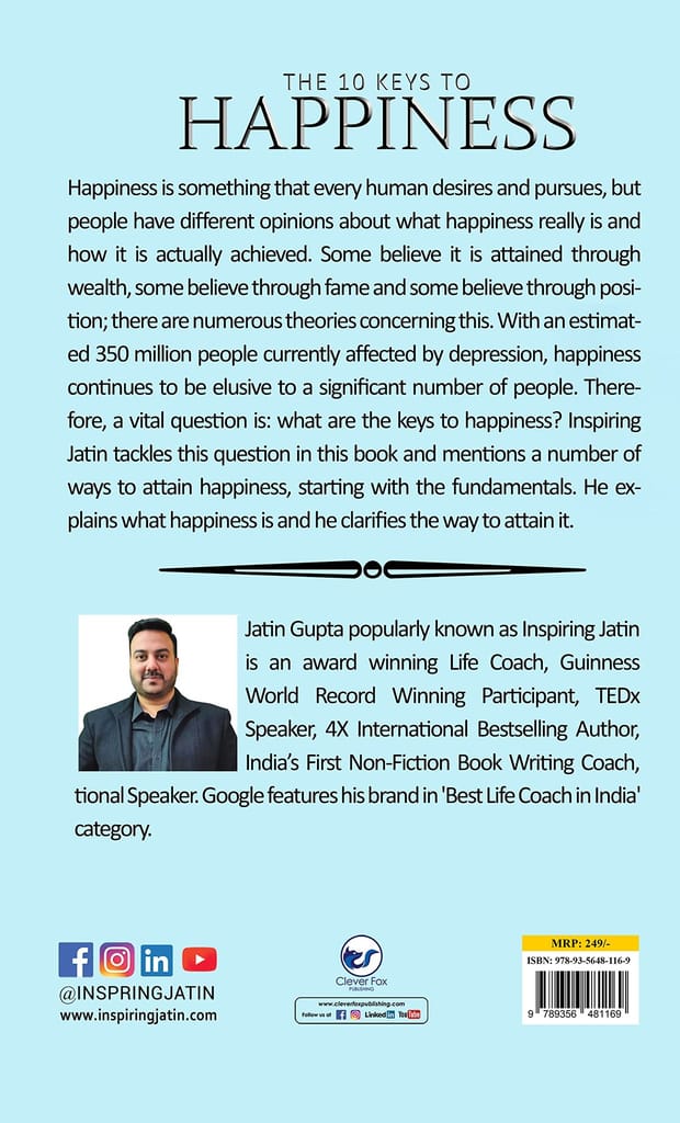 THE 10 KEYS TO HAPPINESS: Warning: It Covers Everything You Need to Know About HAPPINESS [Paperback] Inspiring Jatin view 2