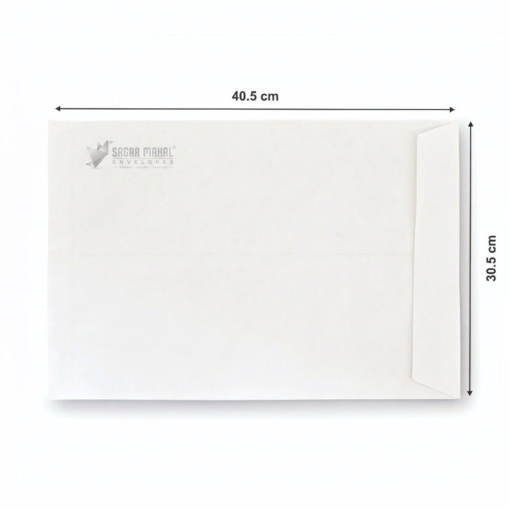 16 x 12 Inch White Laminated Envelope 115 GSM - Oversized White Laminated Envelope, pack of 250pcs view 2
