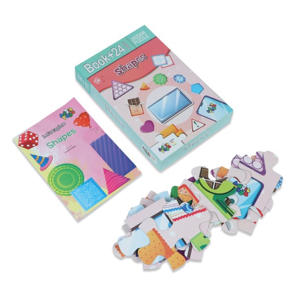 Advit Toys Shapes Jigsaw Puzzle - 24 Piece +16 Pages Educational Book view 2