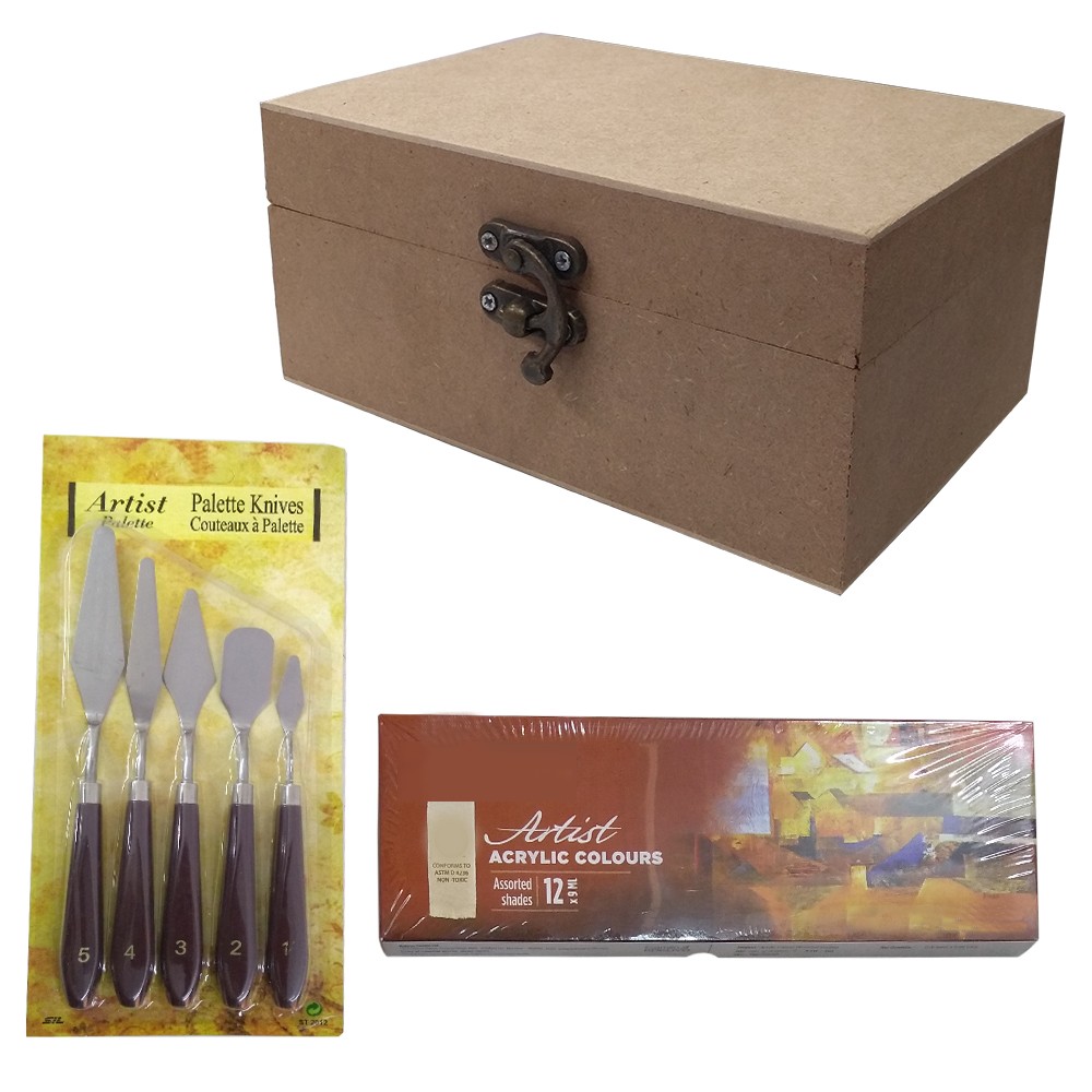 Knife Painting on MDF Box DIY Kit by Penkraft view 2
