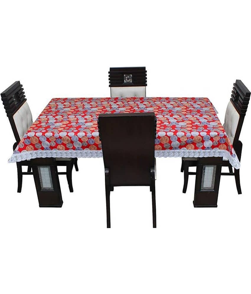 Printed PVC 6 Seater Rectangle Table Cover ( 228 x 152 ) cm Pack of 1 Pink view 2