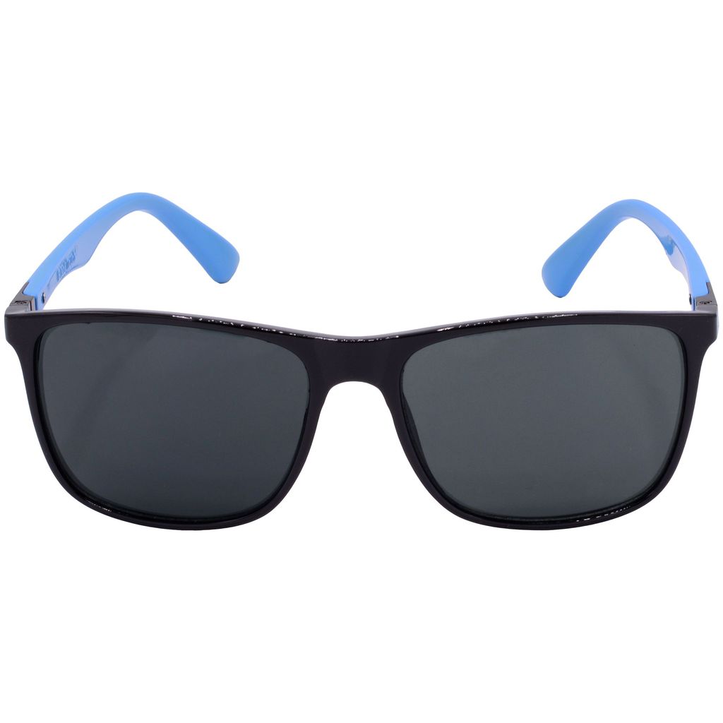 Hrinkar Grey Rectangular Sunglasses Styles Black, Sky Blue Frame Glasses for Men & Women - HRS-BT-08-BK-LBU-BK view 2