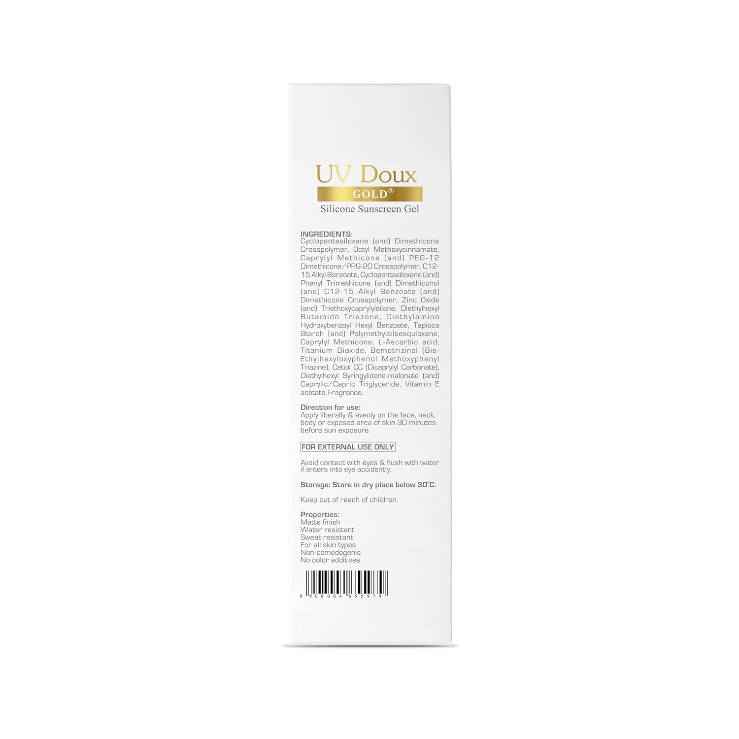 Brinton UV Doux Gold Silicone Sunscreen Gel SPF 50 PA+++ With Vitamin C & E | Clinically Tested Water Resistant & Non- Greasy | UVA/UVB Protection Against UVA/UVB Rays| For All Skin Types 100 gm (Pack of 1) view 2