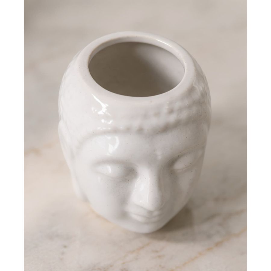 Ceramic Buddha Head Planter view 2