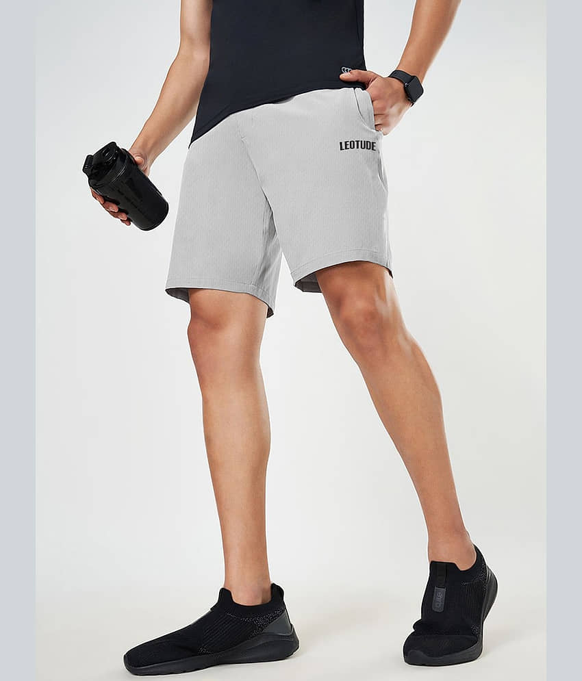 Leotude Grey Cotton Blend Men's Shorts ( Pack of 1 ) view 2