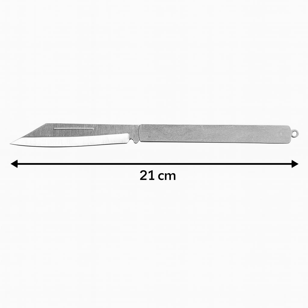 8 � Inch Length Folding Knife (Pack of 2) � Stainless Steel Foldable Blade � Compact & Lightweight Pocket Knife � Multipurpose for Home, Office, Outdoor & Travel Use � Silver Finish view 2