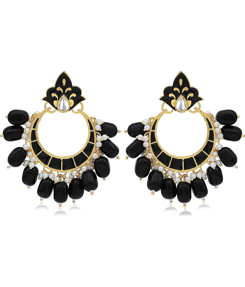 Sukkhi Astonish Pearl Gold Plated Kundan Meenakari Chandbali Earring for Women view 2