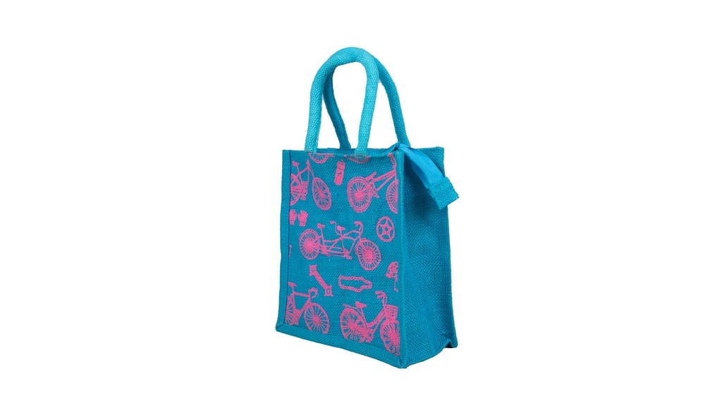 Eco-Friendly Jute Tote Bag with Colorful view 2
