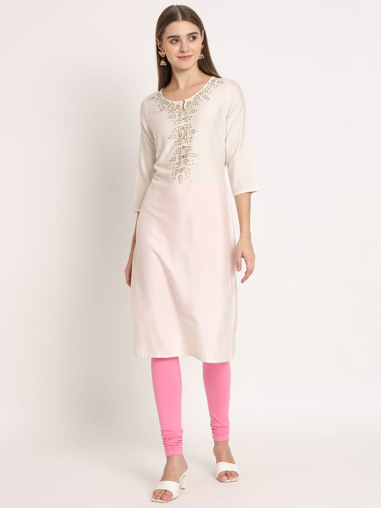 SOFT COLORS Women's Skinny Fit Ethnic Wear Churidar Leggings (Rose Pink) view 2