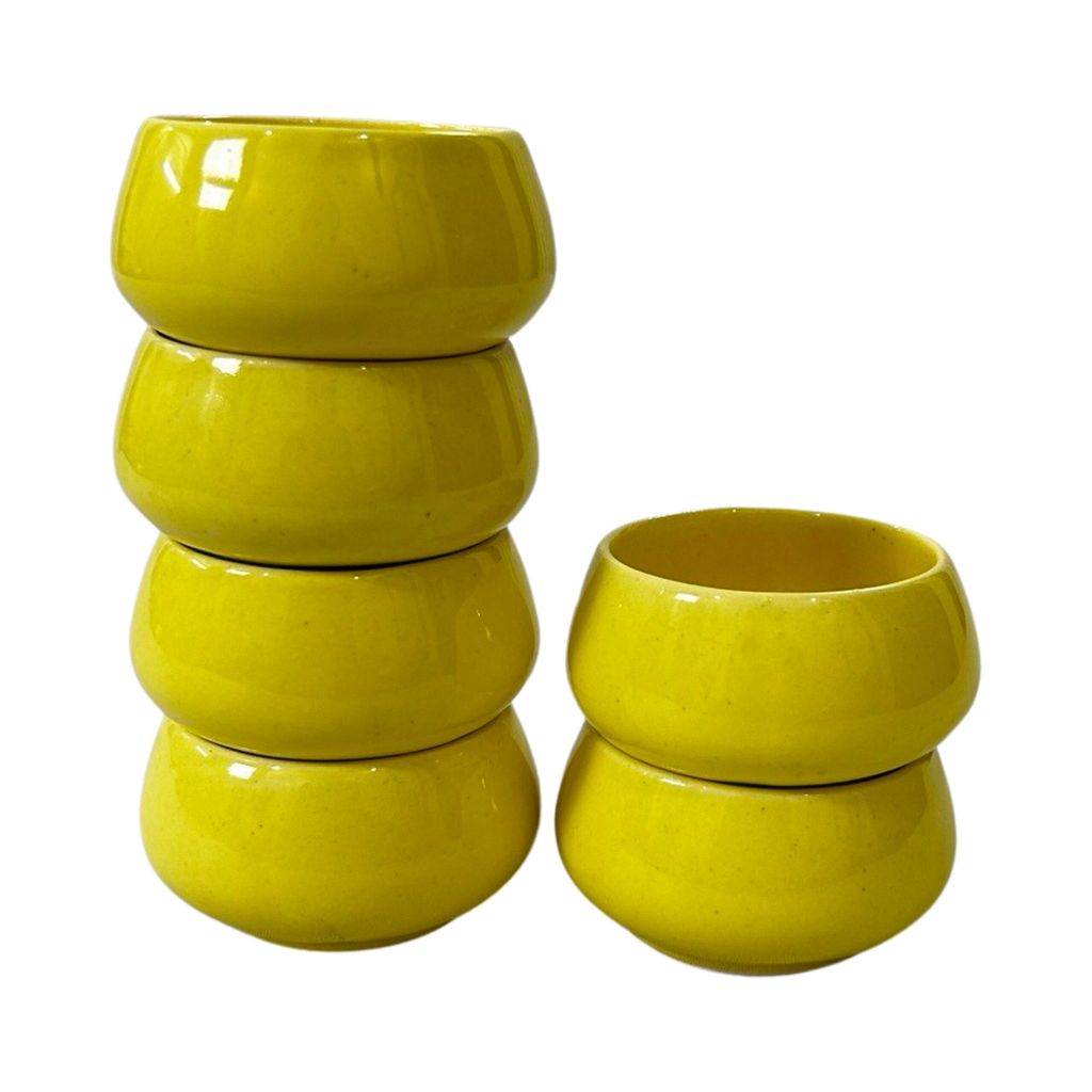Ceramic Dining Glossy Yellow Ceramic 50ml Dip Bowls Set of 6 || Ketchup Bowls || Chutney Bowls view 2
