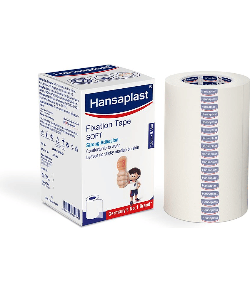 Hansaplast Fixation Tape, Adhesive tape for medical | 100% Cotton fabric, 7.5 cm x 9.14 cm