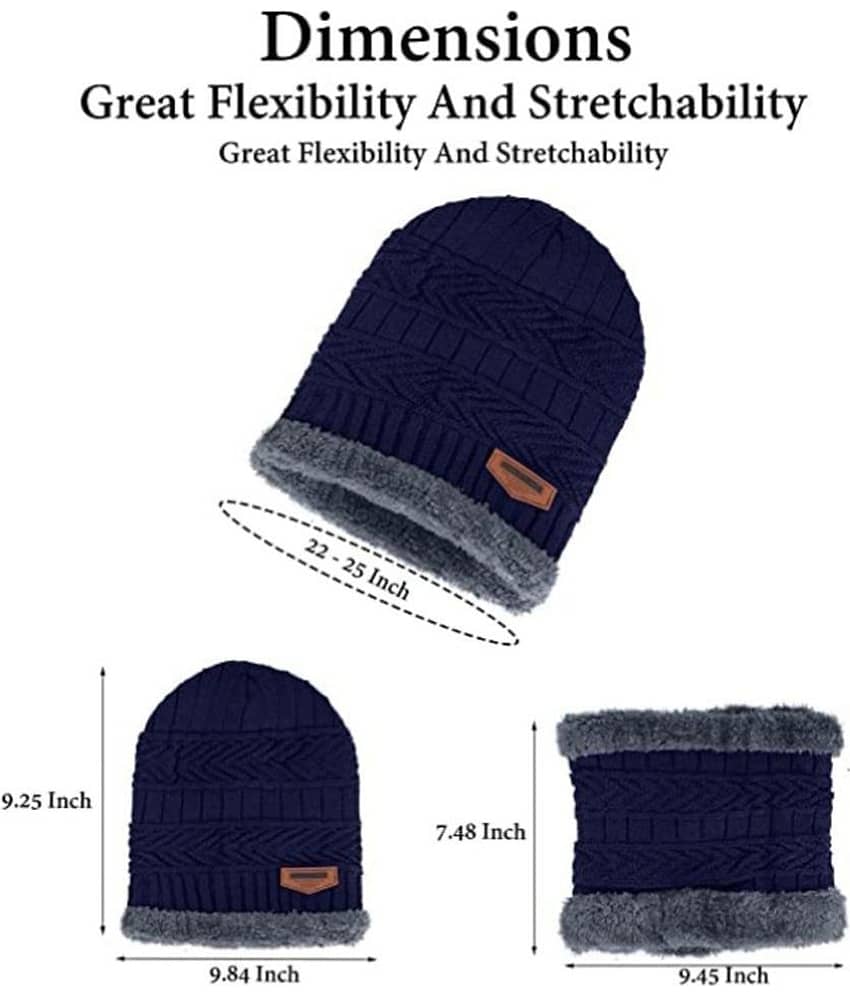 Creature Pack of 1 Woollen Men's Cap ( Blue ) view 2