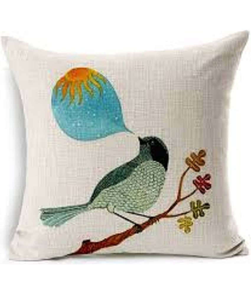 Home Solution Set of 5 Jute Floral Printed Square Cushion Cover (40X40)cm - Multi view 2