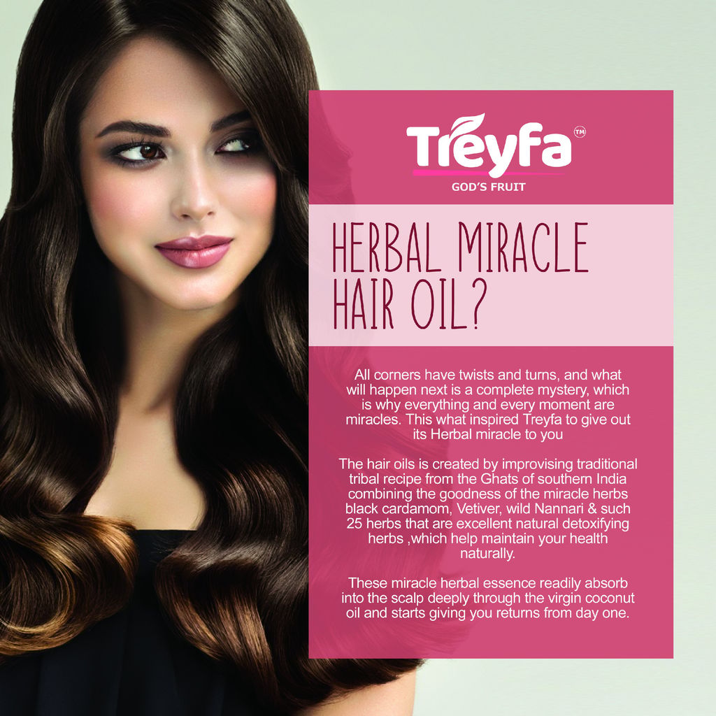 Treyfa Coconut Herbal Miracle hair oil for complete hair care essentials view 2