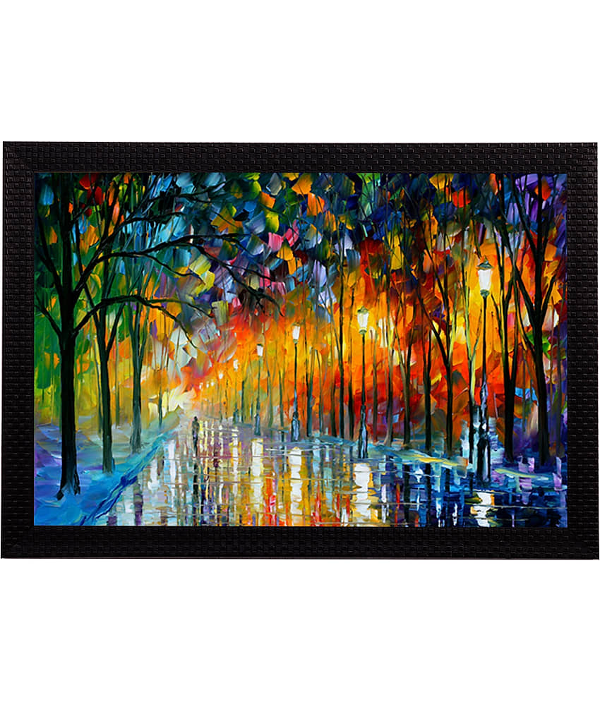 eCraftIndia Lovely Rain View Satin Matt Texture UV Art Painting view 2