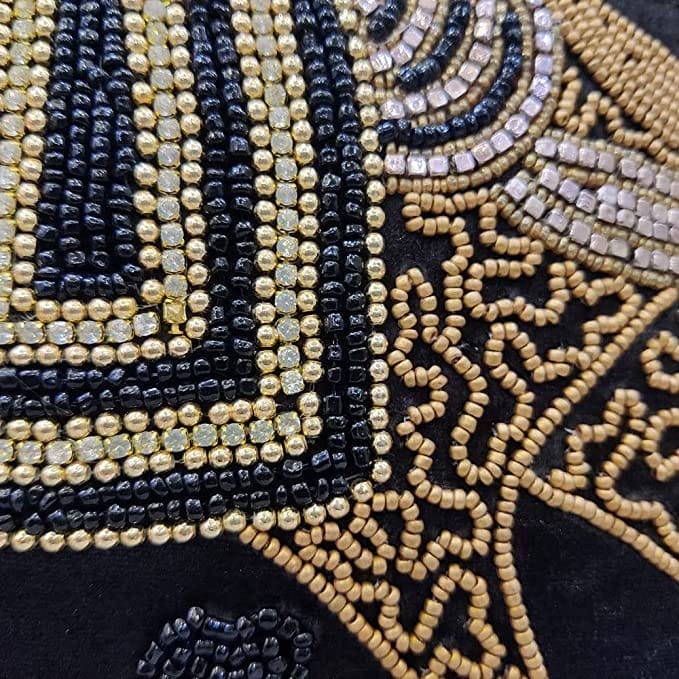 Black Set of 2 Ethnic Beaded Embroidered Square Combo Cushion Covers for Sofa Home Bedroom (16x16 inch or 40 x 40 cm) view 2
