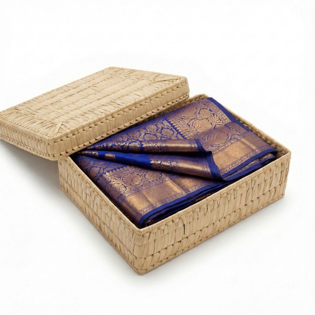 Palm Rectangle Storage Box – Handmade Eco-Friendly Organizer view 2