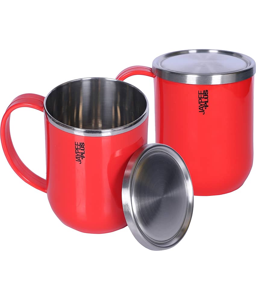 Jaypee Plus CUPSHUP RED Solid Stainless Steel Coffee Mug 800 mL ( Pack of 2 ) view 2