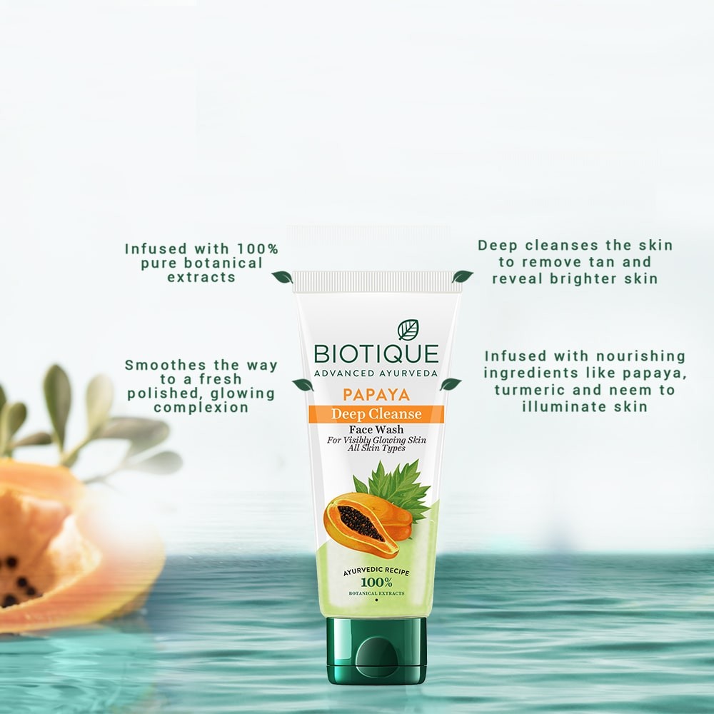 Biotique Papaya Deep Cleanse Face Wash 150ml view 2