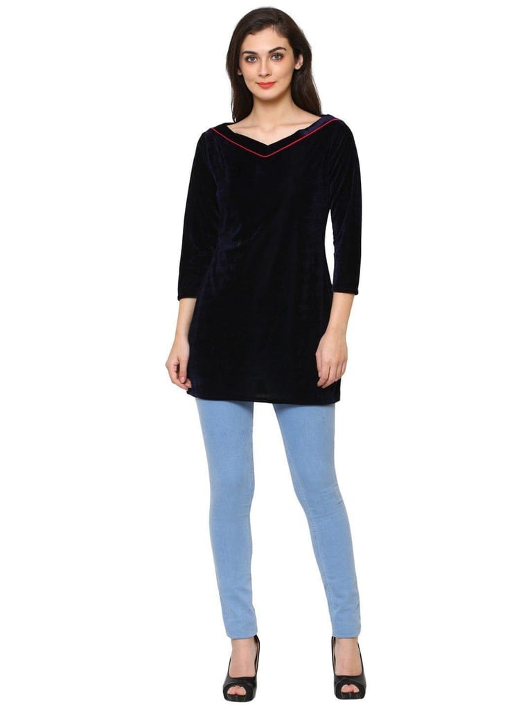 Klamotten Women's Velvet full Sleeves Top WD6N view 2