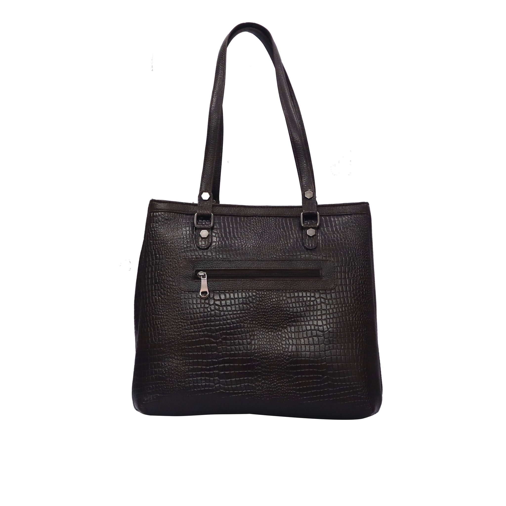 Genuine Leather FHS Royal Stylesh Tode bag for Women & Girls - Tan / Black/ Maroon view 2
