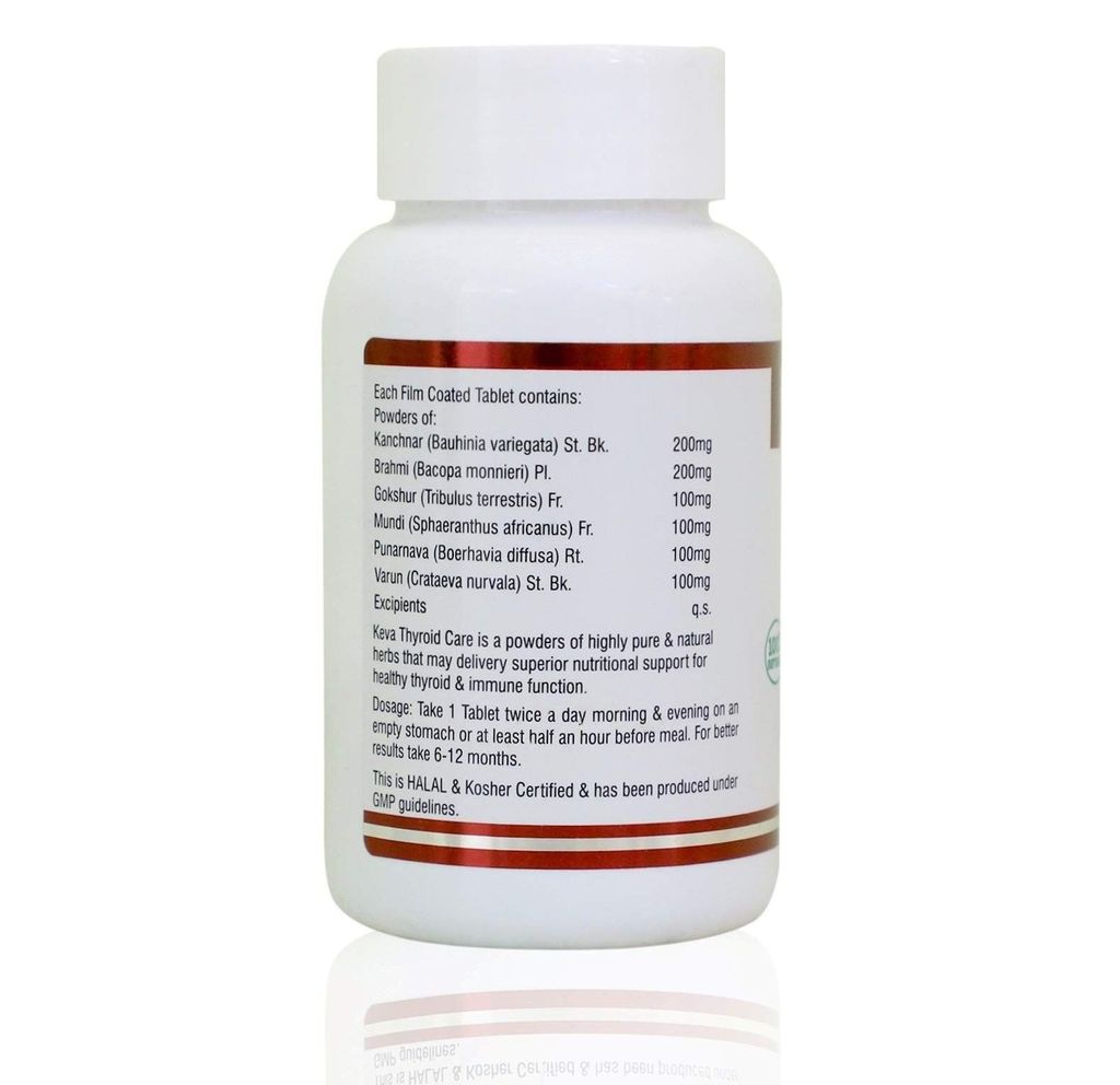 Keva Thyroid Care Tablets - Supports Thyroid Hormone Function, Healthy Metabolism and Increases All Day Energy (60 Tablets) view 2