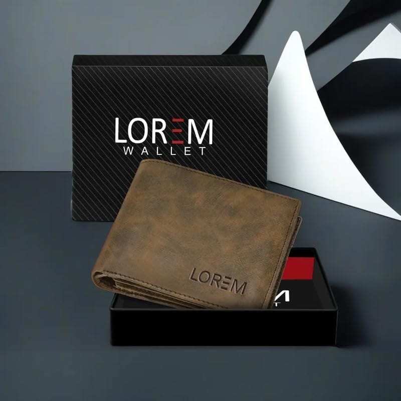 LOREM Brown Multiple Card Slots Bi-Fold Faux Leather 11 ATM Card Slots Wallet for Men WL25-UF view 2