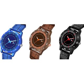 HRV Men's Round Dial Multi Strap Analog Watch view 2